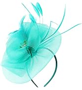 LAGKQS Fascinators Hats for Women Polka Dots Derby Hats Headband Tea Party Cocktail Ribbon Feathe...