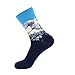 Produktbild LILONGXI Lustige Socken,Herbst Winter Wellen Muster Gedruckt Fashion Crew Socken, Atmungsaktiv, Antibakteriell Athletische Rohner Socken Outdoor Warmen Stricken Socken Aus Baumwolle(3pcs)