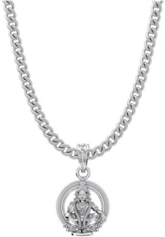 Pendentif en argent sterling anti-allergique Ayyappa avec chaîne gourmette robuste Mtrolls