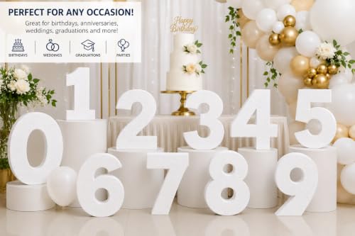 12-Inch Smooth Foam Numbers – White Polystyrene Styrofoam Number for DIY Crafts, Birthday Party Decorations, Wedding, Graduation & Event Decor (Number 9) by Crafts Central - Used condition - Image 3