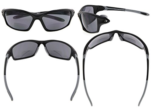 Image of Eyekepper Bifocal Sunglasses for Women Men, Rectangular Frame | Outdoor Sports Bifocal Reading Sunglass, with Readers Built in, Mens Tinted Sun Reader Bifocals, Ladies Cheater,Wrap Half Rim