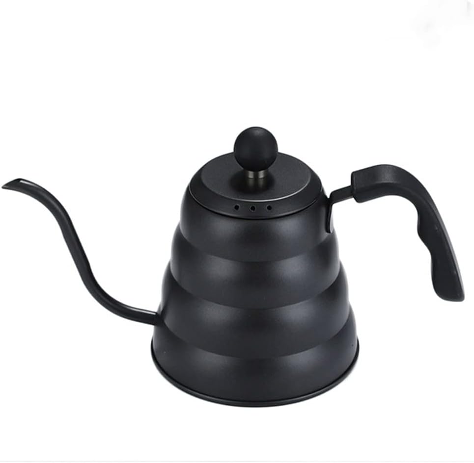 Black Drip Kettle Thermometer Pour Over Coffee Pot Swan Long Neck Stainless Steel Thin Mouth Gooseneck Cloud Drip Kettle (Color : Black, Size : One Size) (Black One Size)