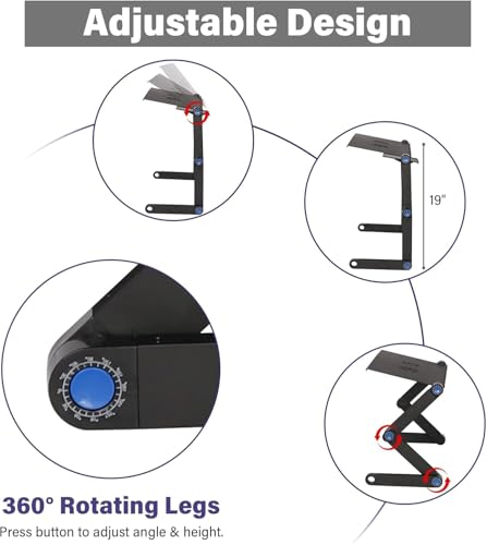 Base para Laptop Ajustable TRY & DO de Aluminio Negro miniatura 3
