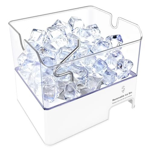 Upgraded WPW10347093 Refrigerator Ice Bucket Compatible with Whirlpool Ice Maker Replacement Assembly, W10347093 Whirl-Pool Ice Bucket Removable Ice Bin,WRF736SDAM13,WRF757SDEM00 Ice Container