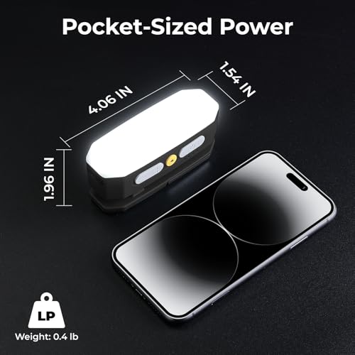 Image of BougeRV Movable Area Light, Rechargeable Camping Lantern, 3200mAh Portable Camping Light, IP65 Waterproof, Camp Lamp for Tent, Power Outages, Emergency, Outdoor(Black)