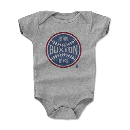500 LEVEL Byron Buxton Baby Infant One Piece Bodysuit (12-18 Months, Heather Gray) - Byron Buxton Ball B