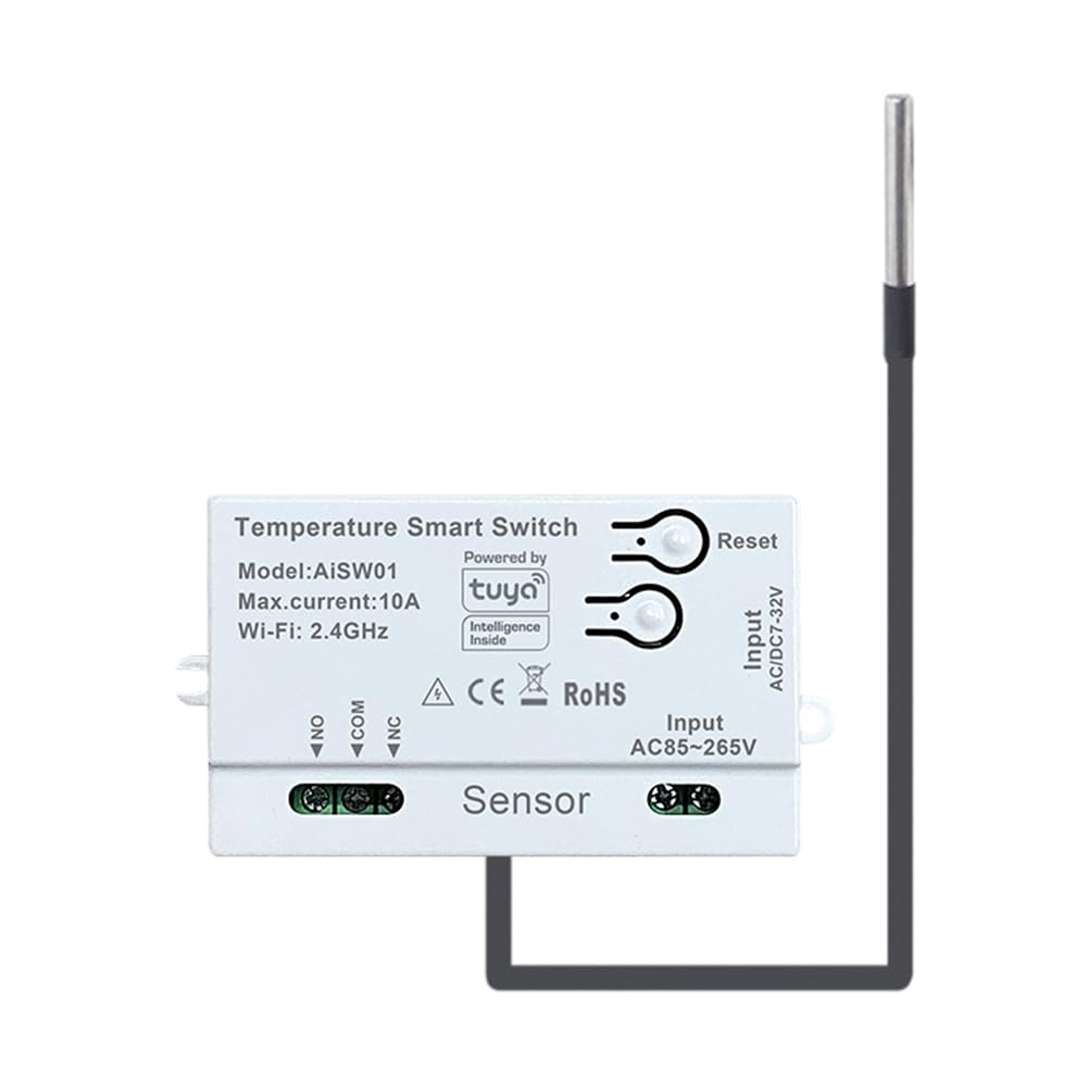 Włączony czujnik temperatury Tuya do WiFi 2,4G, z sondą 2M do precyzyjnego wykrywania temperatury