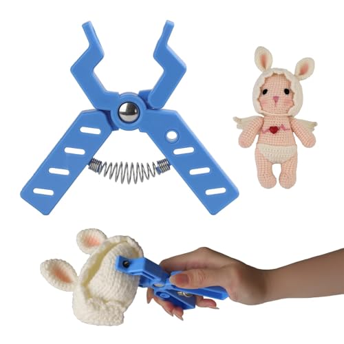 Sicherheitsaugen-Werkzeug, Sicherheitsaugen Zange für Amigurumi 5–30 mm, Ergonomisches Werkzeug zum Anbringen von Sicherheitsaugen, Häkelpuppen & Kuscheltiere, Häkelzubehör für Amigurumi Augen (Blau)