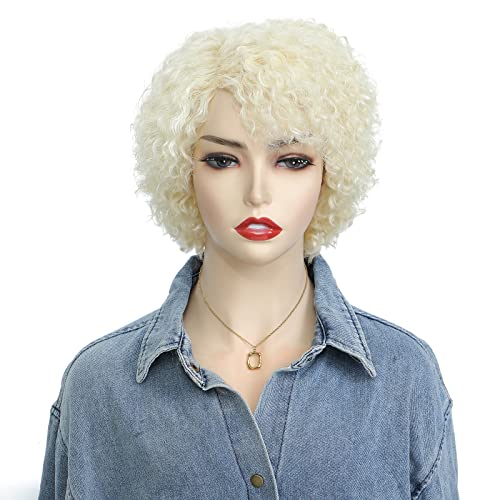 Tianrun Human Hair Wigs Short Curly Wig Natural Water Wave Curly Human Hair Wigs Brazilian Remy Human Hair Wigs(613#）