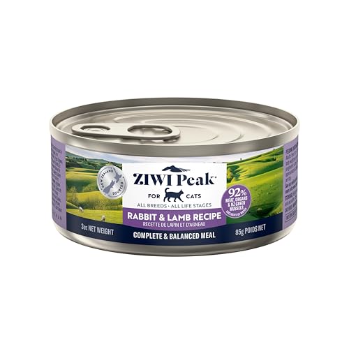 Image of ZIWI Peak Wet Cat Food - All Natural, High Protein, Grain Free, Limited Ingredient, with Superfoods (Rabbit & Lamb, Case of 24, 3oz Cans)