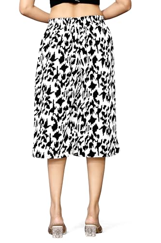 Image of Viscose Rayon Flared Printed Plazzo Palazzo Pants, Loose /Relaxed Fit Regular, Office Wear, Casual Wear Comfortable, Trouser Pants for Girls & Women Black Kerri Design (S to 3XL Size)