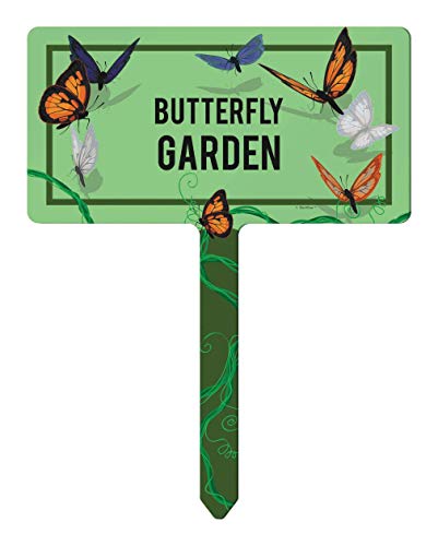 ThisWear Master Gardener Gifts Garden Butterfly Decor Butterfly Garden Stakes 1-Pack Rectangle Garden Sign