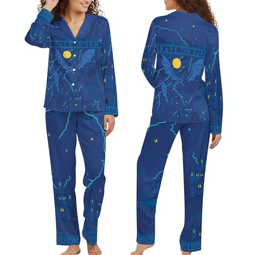 Image of Pajamas Set For Women - Cozy Loungewear Long Sleeve Top and Pants Sleepwear