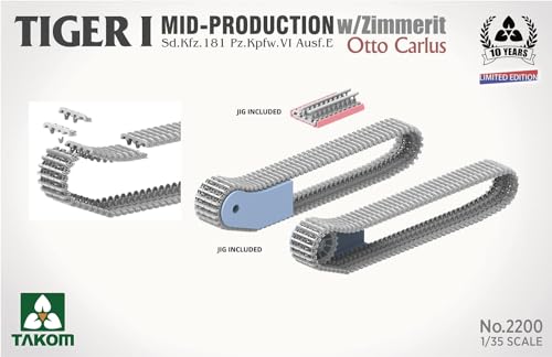 TAKOM TAK2200 TIGER I MID-Production mit Zimmerit Pz.Kpfw.VI Otto Carius mit Figur Maßstab 1:35 Modellbau Plastikbausatz