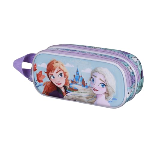 Disney Frozen 2 Spring-Astuccio 3D Doppio, Blu, 22 x 10 cm