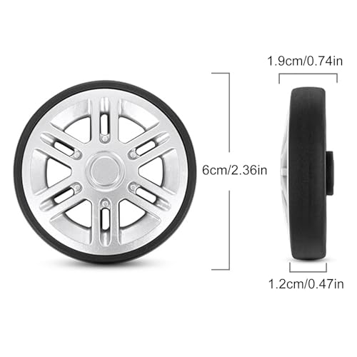 8Pcs Luggage Replacement Wheels 60mm Double Luggage Wheels Rubber Suitcase Wheels Repair Kits Easy Installation4