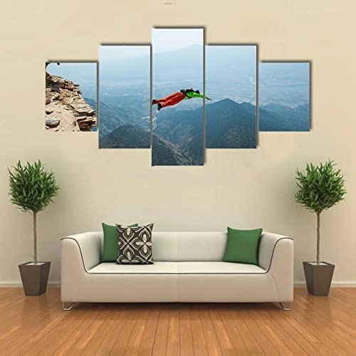 Impression sur toile paysage alpin tableau moderne 5 pièces pour décoration murale chambre et salon