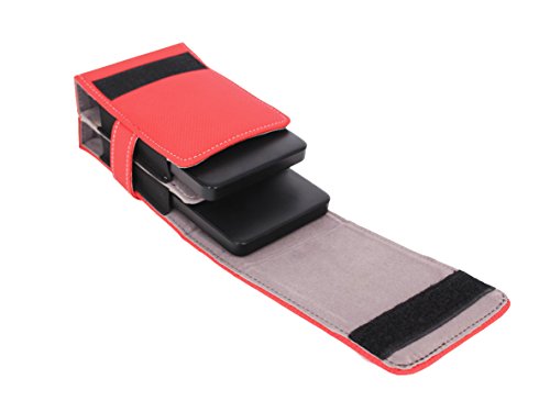 Image of Saco Dual Hard Disk Case Cover Wallet for Seagate Expansion 4TB /5TB External HDD Hard Disk Case (Maximum Size fits Upto 12.5 x 8.8 cm) - Red