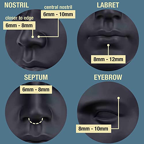 Evonix BQCBHSACRCL3CN-16GGRE8MM 2Pc 16G Dental-Grade Clear Acrylic Green Horseshoe Hoop 3Mm Spike Circular Barbells Earrings Cartilage Helix Septum Nose Lip Rings thumb #5