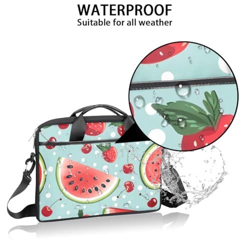 Shoulder Bag for Laptop Watermelon Strawberry Cherry 14/15 Inch Laptop Sleeve Waterproof Computer Bag for Notebook & Tablet Shockproof Laptop Case for Work Travel3