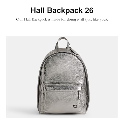 COACH Hall Backpack 22 in Metallic Crinkle Leather2