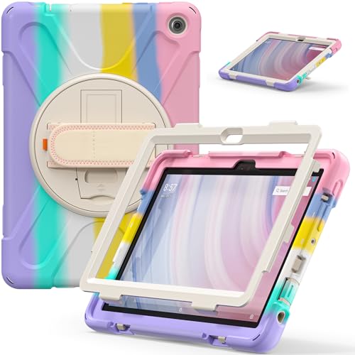 Étui pour Kindle Fire 7 2022 JZ avec béquille rotative 360 rose