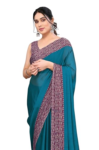 Image of MIRCHI FASHION Saree for Woman Chiffon Madhubani Print | Breathable Comfortable Printed Saree for Office and Regular Use (Available in 15 Designs)