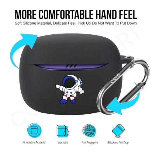 Image of Soft Silicone Case Cover Compatible with JBL Tune Beam 2 (Blue Astronaut)