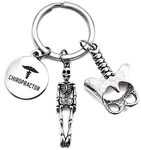 Chiropractor Keychain, Spine Specialist Keychain, Chiropractic Symbol, Human Bone, Human Spine, Skeleton Charm, Anatomy Pelvis, Spine Doctor, Orthopedic, Osteopathic, Chiropractor Graduation Gift