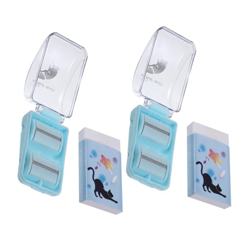 EXQUIMEUBLE 2セット ミニローラー式卓上消しカスコレクター や友達向け携帯用デスクトップクリーナー 耐久性のある鉄 ゴム プラスチック製 を