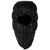 Botack Winter Warm Trapper Hat,Windproof Down Hood for Cold Weather,Ultralight Insulated Down Hat for Camping, Cycling,Hiking & Outdoor Activities,Sleeping Bag Gear Black