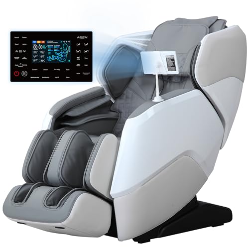 MeitFith Massage Chair Full Body 4D Zero Gravity Chair SL Track with Heat Calf Rollers AI Voice Control Body Scan Bluetooth Massage Office Chairs, Grey