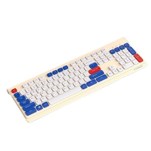 Clavier et souris sans fil ergonomique et silencieux pour le bureau à la maison blanc et marron
