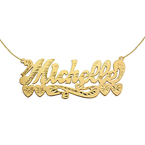 Gold Name Necklace 24K Gold Plated Sterling Silver Name Handcrafted Designer Personalized Name Necklace Custom Name Necklace with Name of Your Choice - Made in USA