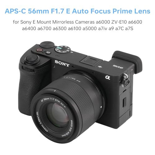 VILTROX AF 56mm F1.7 E Mount Lens for Sony, 56mm f/1.7 APS-C Auto Focus Prime Lens for Sony E Mount Mirrorless Cameras a6000 ZV-E10 a6600 a6400 a6700 a6300 a6100 a5000 a7iv a9 a7C a7S