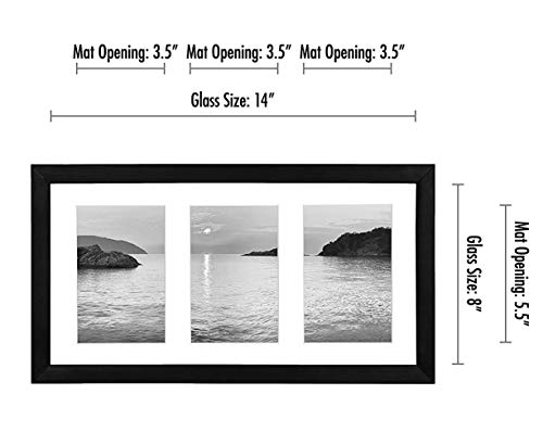 Americanflat 8X14 Inch Collage Picture Frame - Display Three 4X6 Inch Photos On Your Wall - Perfect As A Family Collage Picture Frame #TOP1