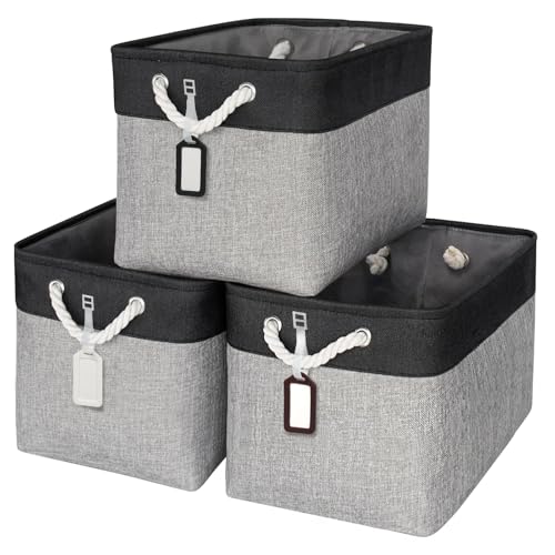 TcaFmac 収納ボックス 収納バスケット 収納かご 3個セット 折り畳み式 幅41*奥行31*高さ31cm ランドリーバスケット 洗濯かご 衣類収納ボックス 小物入れ おしゃれなインテリア雑貨 おもちゃ 車用 オフィス 引き出し ファブリック綿麻製 取