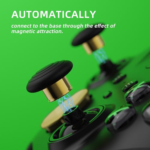 Image of eXtremeRate 13 in 1 Metal Thumbsticks for Xbox One Elite Series 2 Controller, 6 Metal Joystick & Adjustment Tool, 2 D-Pads, 4 Paddles for Xbox Elite Series 2 Core Controller - Metallic Hero Gold