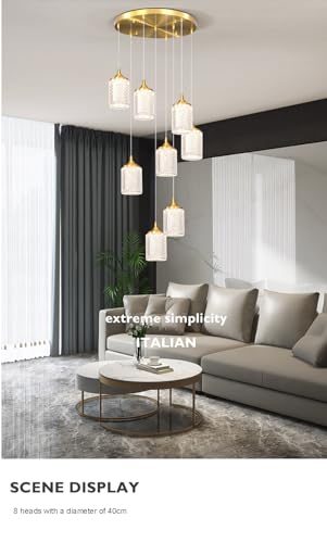 Lustre de luxe en cristal moderne à longue suspension créative - 3