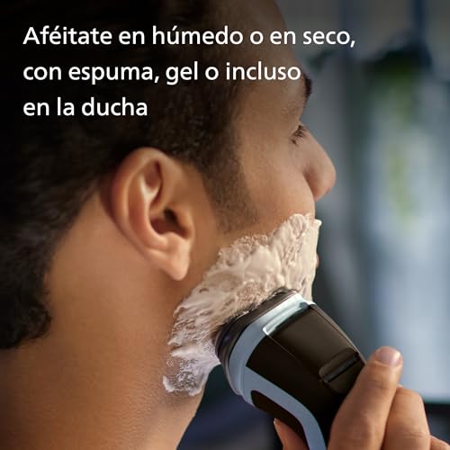 Miniatura 4 de Philips Serie X3000 Afeitadora Eléctrica Hombre, Máquina de Afeitar Barba con Cortapatillas, 27 cuchillas, Cuida la piel, 45min de uso, En Seco y Húmedo, Recargable, X3053/00, Azul