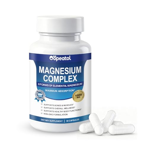 Image of 8 in 1 Magnesium Complex 1000mg for Women and Men - Highly Absorbable Magnesium Supplement Supports Muscle Relaxation Sleep & Energy | NSF Certified, GMP, Gluten Free, Vegan