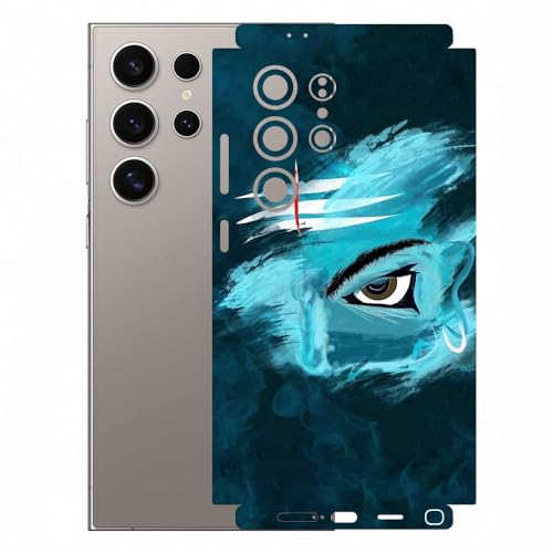 Image of AtOdds Mobile Skin Sticker Wrap | Compatible for Samsung S24 Ultra (5g) | Scratchproof Matte Finish | Full Coverage for All Sides & Camera Protection (Design - Mahadev)