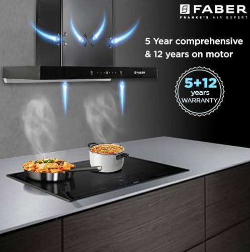 Image of Faber Cygnus 75cm 1400m /hr Autoclean Filterless T-Shape Chimney|Built-In Oil Collector|Odour Sensor|Touch & Gesture Control|12Yr Motor,5Yr Comprehensive Warranty by Faber | HOOD CYGNUS IN3DHCSCFLBK75