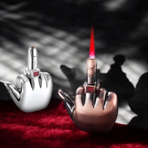 Encendedor Novelty NIVEK Middle Finger Plateado miniatura 6