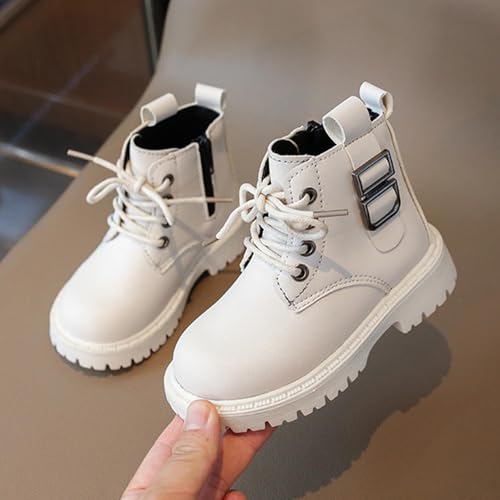 Girl's Combat Boots Ankle Booties Kids Lace Up Side Zipper Riding Boots Casual Winter Faux Leather Outdoor Hiking Short Booties3