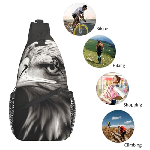 Bolso cruzado para hombre, mochila bandolera negra y blanca miniatura 6