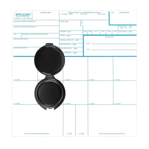 ZHUKEYONG Fingerprint Kit FD-258 Cards, Reusable Ink Pad and Instructions, 11-1-20 Newest Version- 5 Pack