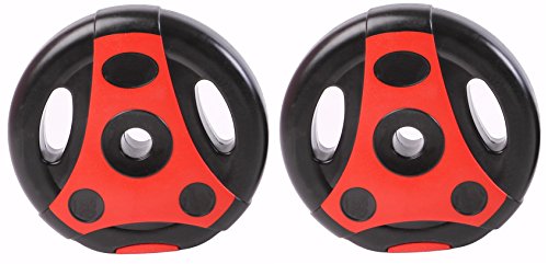 Vinyl Plates With Grip Handles Weight For Home Gym 10 Kg X 2 = 20 Kg(Imported)