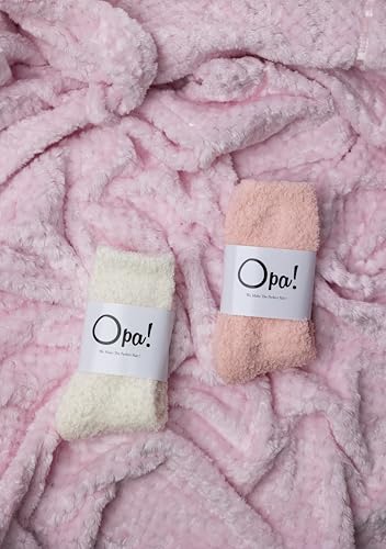 Image of Opa! Ultra Soft Fuzzy Socks for Women & Men- Warm & Cozy Cloud Socks for Sleeping, Gifts, Travel, Lounge Wear - 2 pairs
