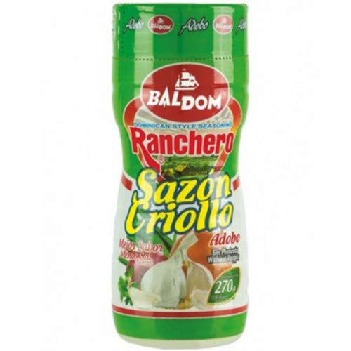 Baldom- Ranchero - Sazón Criollo- Adpbo - Sin Pimienta- Sazonador Estilo Dominicano - 270 Gramos